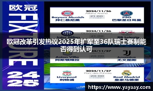 欧冠改革引发热议2025年扩军至36队瑞士赛制能否得到认可